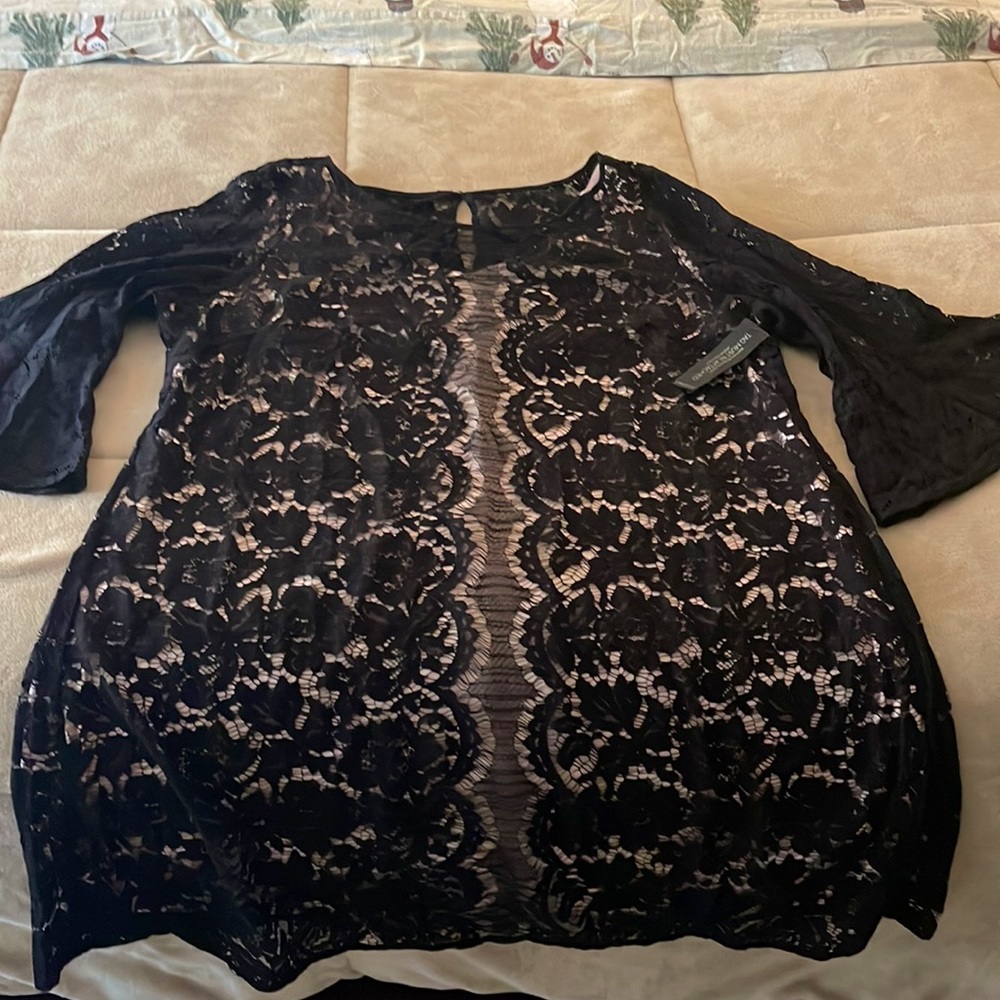 Elegant Lane Bryant NWT Size 20 BLACK/Nude dress. Perfect for the holidays!!